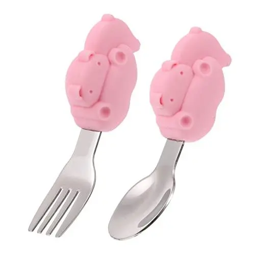 Produktbild: MAGICLULU Kaubare Kleinkind-utensilien Baby-besteck-Sets Hitzebeständig Löffel Für Kinder Jungen Und Mädchen Geschirr Zufälliger Stil