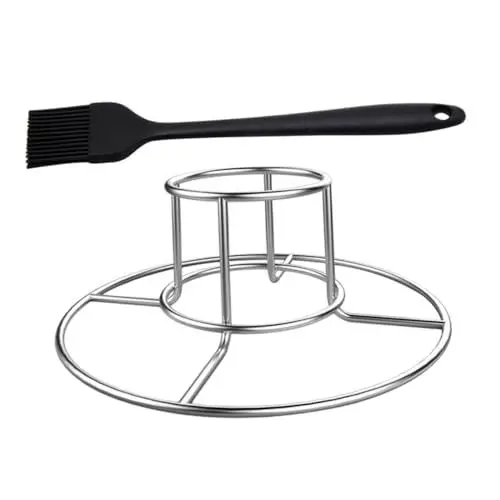 Produktbild: MAGICLULU 1 Satz Klappbares Hähnchengestell Klappbarer Hähnchenbräter Abnehmbarer Holzkohlegrill Grillhähnchenhalter Ständer Für Geflügelröster Hähnchen-backgestell Ofenzubehör Kieselgel