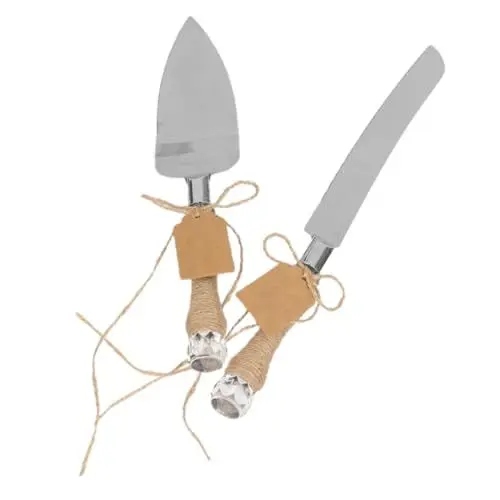 Produktbild: MAGICLULU 1 Satz Kuchenmesser-Set Goldenes Party-Tortenheber Kuchenschaufel Dreiecksspaten Jahrgang Andere Hochzeitsartikel Gebäck Hanfseil einstellen kleines Etikett