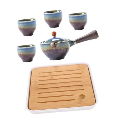 Produktbild: MAGICLULU Teeservice Tragbare Teetassen Mit Teekannentablett Teeservice-Set Für Teegeschäft Oder Reisen