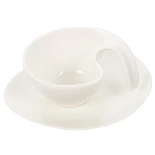 Produktbild: MAGICLULU 1 Satz Tasse Untertasse Kaffeetasse Kaffee Glas Tasse Kaffeetasse Mit Untertasse Kaffeetasse Zu Gehen Espressogläser Latte-becher Tassen Keramik Cappuccino-tasse Büro Haushalt Weiß