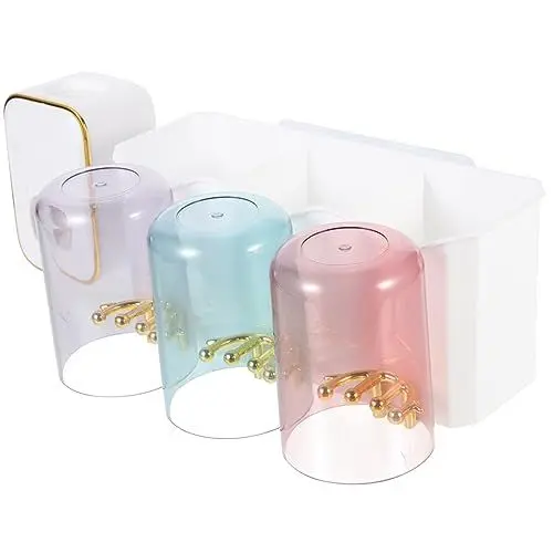 Produktbild: MAGICLULU 3-teiliges Set Wandhalterung Zahnbürstenhalter Rack Mit Drainage Abs-Material Platzsparender Badezimmer-Organizer