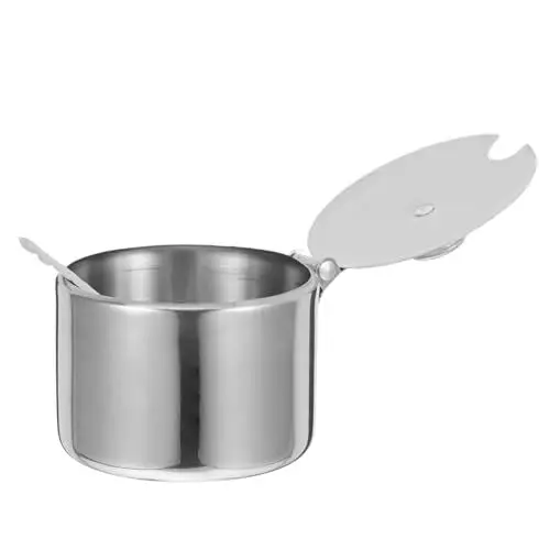 Produktbild: MAGICLULU 1 Set Zuckerdose Aus Edelstahl Ghee Behälter Zuckerdosen Gewürzbehälter Mit Löffel Gewürzspender Gewürzdosen Brauner Zuckerbehälter Gewürzdosen Mit Löffel Silber
