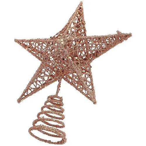 Produktbild: MAGICLULU 1 Stück Weihnachtsbaumspitze Sterndekoration Ausgehöhlte Sternspitze Aus Metall Glitzernde Sterne Baumkrone Für Weihnachten Neujahr Urlaub