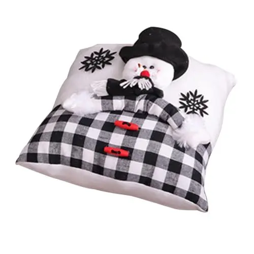 Produktbild: MAGICLULU 1stk Weihnachtskissen Türdekoration Weihnachtliche Plüschverzierungen Bauernhaus Weihnachten Kissenbezug Weihnachtsdekoration Bling Dekor Weihnachten Sofakissen Stoff Weiß