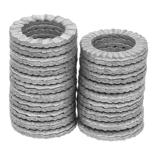 Produktbild: MAGICLULU 20 Stück Keilsicherungsscheiben Aus Manganstahl, M10, Hochfeste Anti-vibrations-sicherungsscheiben Für Schrauben Und Bolzen, Robuste Befestigungselemente, Silber