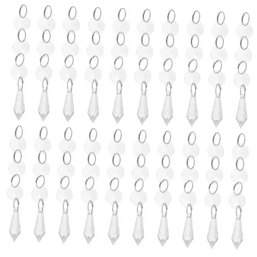Produktbild: MAGICLULU 20st Kristalldekoration Hängendes Prisma Kronleuchter Dekorationen Kristalle Masse Ornamente Hochzeitsmittelstücke Für Tische Deckenleuchten Hängende Dekoration Anhänger Acryl