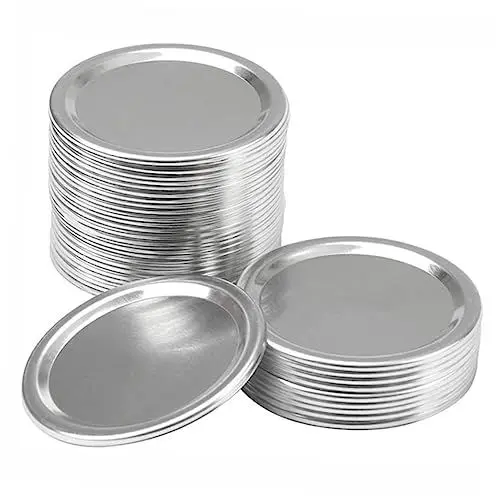 Produktbild: MAGICLULU 24St Einmachglasdeckel Weithals-Glasdeckel Deckel für Vorratsflaschen glasflasche Mehrzweck-Glasverschlusskappe Zinnkappen Metall Flaschenverschluss Abdichtungskappe Dosendeckel