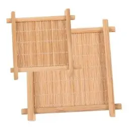Produktbild: MAGICLULU 2St Bambusmatte Chinoiserie- Tee-Untersetzer chinesisches Tassenuntersetzer Tassenmatte Fotorequisite Fotografie-Requisite Bechermatte aus Bambus Foto-Requisite Khaki