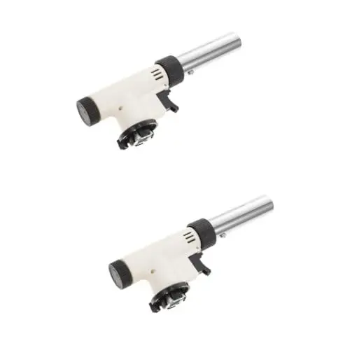 Produktbild: MAGICLULU 2St Feuers peiende Schweiß Butangasbrenner mit regelbarer Flamme Taschenlampe Küchenfackel Lötlampe für Crème Brûlée Punkt Kohlenstoff Entgasen