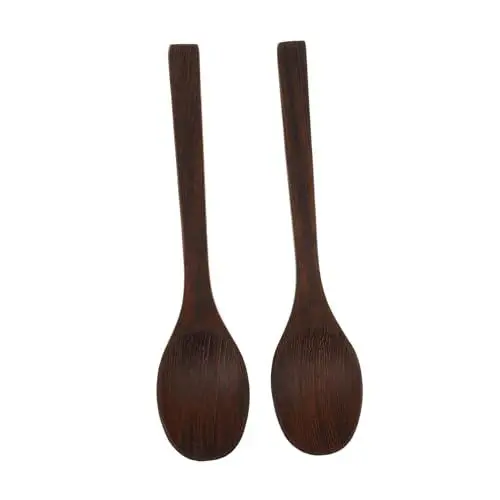 Produktbild: MAGICLULU 2-teiliges Set mit Honiglöffeln Aus Holz Rührlöffel Chinesische Suppenlöffel Wiederverwendbarer Dessert-/salatlöffel Natürlicher Holzlöffel für Die Küchendekoration