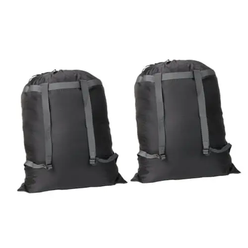 Produktbild: MAGICLULU 2stücke Polyester Wasserdichter Schwerer Rucksack-wäschebeutel Für Und Camping Große Aufbewahrungstasche Für Kleidung Für Schmutzwäsche Und Haushaltsorganisation