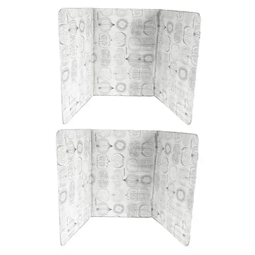 Produktbild: MAGICLULU 2stücke Spritzschutz Für Gasherde Ölschutzplatten Aluminiumfolie Ölleitbleche Weiße Kochbereichsabdeckungen Gegen Ölspritzer Und Wärmeisolierung
