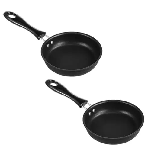 Produktbild: MAGICLULU 2stücke Mini Bratpfanne Antihaft Eierpfanne Aus Eisen Langlebig Für Omeletts Pfannkuchen Camping Und Tägliches Kochen Hitzebeständig Einfache Reinigung