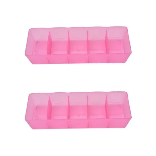 Produktbild: MAGICLULU 2stücke Multi-funktionaler Fünf-grids Kunststoff Organizer Für Unterwäsche Socken Und Krawatten Transparente Aufbewahrungsbox Für Schränke