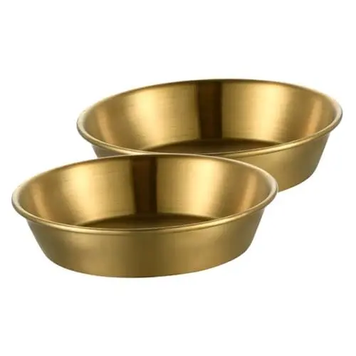 Produktbild: MAGICLULU 2pcs Edelstahl Sauce Tasse Gewürz Gericht Dip-sauce Platte für Familie Restaurant Hotel Buffet