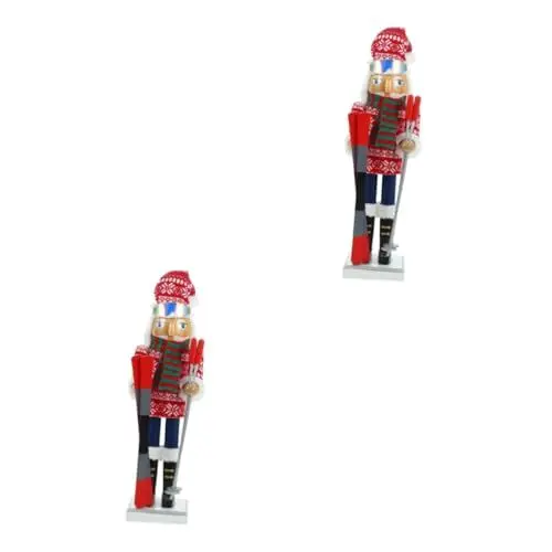 Produktbild: MAGICLULU 2St Ski-Nussknacker Nussknacker Tischdeko Weihnachtsmann aufblasbarer Anzug Nussknackerfiguren Weihnachtsnussknacker Holznussknacker Nussknacker Dekorationen Nussknacker im Freien