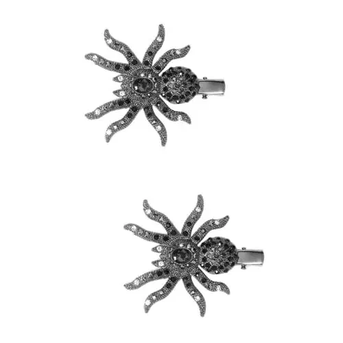 Produktbild: MAGICLULU 2St Spinne Haarnadel gotische Haarnadel Halloweens Haarspange mit Strass halloween haarspangen haarspange halloween Haarklammer Tiara Halloween-Spinnen-Haarnadel