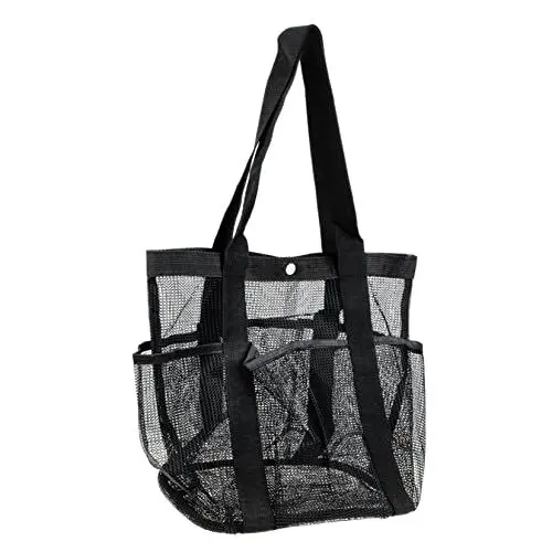 Produktbild: MAGICLULU 2St Strand Kulturtasche aufbewahrungsbeutel travel Spielzeug aufbewahrung Sack Einkaufstasche Mesh-Strandtasche Kosmetiktasche Make-up-Taschen Mesh-Duschtasche Netztasche bilden
