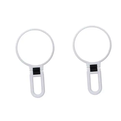 Produktbild: MAGICLULU 2St Vergrößerungs-Rasierspiegel Elegante Spiegel LED-Lupe geführter Reisekosmetikspiegel Schminkspiegel Badezimmer Vergrößerungsspiegel Falten Kleiner runder Spiegel Weiß