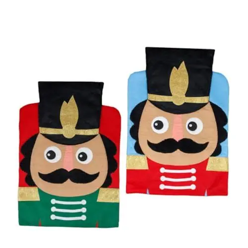 Produktbild: MAGICLULU 2 Stücke Nussknacker Soldat Sitz Für Esszimmerstühle Weihnachten Dekorative Stuhl Abdeckung Für Hotel Home Decor