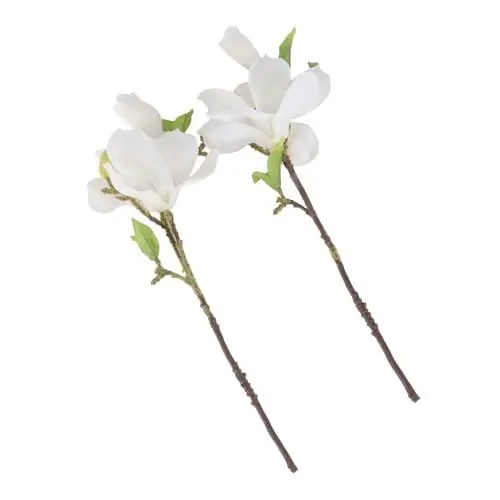 Produktbild: MAGICLULU 2 Stück Emulation Magnolia Decor Künstliche Blume Gefälschte Blume Gartendekor Heimschmuck Realistische Magnolia Leicht Zu Reinigen
