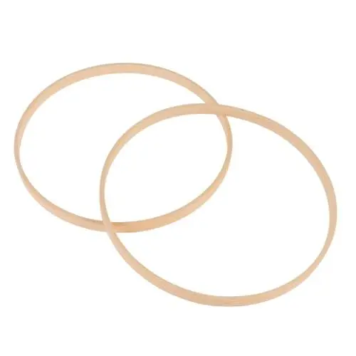 Produktbild: MAGICLULU 2 STK Makramee Schlüsselanhänger Stickrahmenständer Ring Bausätze Armbänder Perlen Runden Bausatz Mini-Quasten Zum Basteln Reifen Hochzeitsdeko Bambus