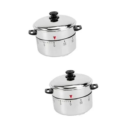 Produktbild: MAGICLULU 2 STK mechanische Zeitschaltuhr Kinderuhr Timer für Kinder süßer Küchentimer mechanische Eieruhr küchenuhr küchenfunkuhr Backtimer für die Küche Koch-Timer Kunststoff außen Silver