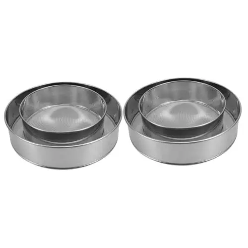 Produktbild: MAGICLULU 2 Sätze Mehlsieb Aus Edelstahl Backsieb Manuelles Mehlsieb Rundes Sieb Backen Sichter Mehlsiebwerkzeug Küchenmehlsieb Mehlsieb Zum Backen Rostfreier Stahl Silver 2 Stück * 2