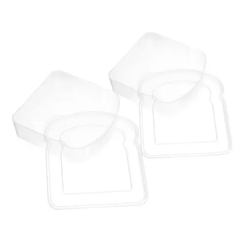 Produktbild: MAGICLULU 2 Sätze Toastbox Behälter Für Brotdosen Sandwichbehälter Toastbehälter Burger-boxen Plus Mehl Für Lebensmittel Wärmer Nuss-snacks Brotbehälter Pp 2 Stück * 2
