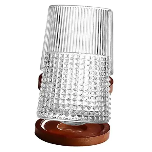 Produktbild: MAGICLULU 2 Sätze schwenkbares Glas klare Becher altmodisches Glas Weingläser Wassergläser Cocktailgläser Whisky-Gläser dekorativer Getränkebecher Becher für Partygetränke Diamant Whiskyglas