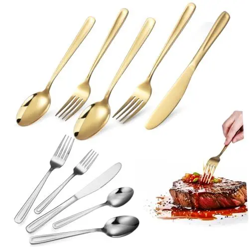 Produktbild: MAGICLULU Edelstahl 2-set Kit Volle Geschirr Werkzeuge Geschirr Küche Utensil Set Servieren Löffel Gabeln