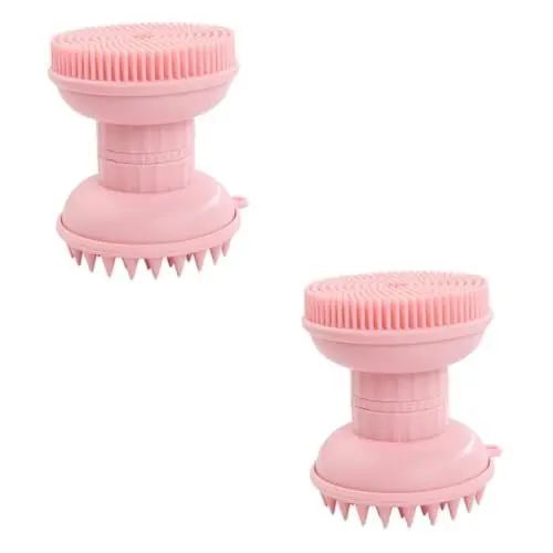 Produktbild: MAGICLULU 2 Stk Drei-in-Eins-Bade bürste Reinigungsbürste portable Kopfhautpflege Haarreinigung Silikon-Shampoo-Schrubber Haarshampoo gesichtsreiniger aus silikon manuelle Gesichtsbürste