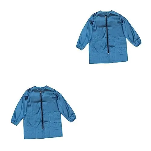 Produktbild: MAGICLULU 2 Stk Friseurumhang Friseurschürze Salonumhang Haarschnittumhang Diy Kimonojacke Für Damen Robe Für Männer Westen Für Damen Zip-bademäntel Für Frauen Spa Herren Atmungsaktiv