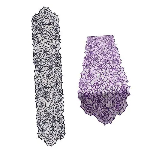 Produktbild: MAGICLULU Tischflagge Mit Spinnennetz Halloween-spinnennetze Gestrickte Spitzendekoration Ideal Für Weihnachts- Und Partydekorationen