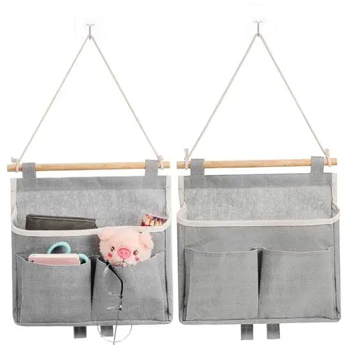 Produktbild: MAGICLULU Platzsparendes -Organizer-Set 2 Stück Hängetaschen Baumwollleinen Hängende Wandkörbe für Zuhause