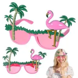 Produktbild: MAGICLULU 2 Stück Hawaii-Sonnenbrillen Im Tropischen Stil Flamingo-Partybrillen Kokospalmen-Brillen Flamingo-Fotoautomaten-Requisiten Für Kostüme
