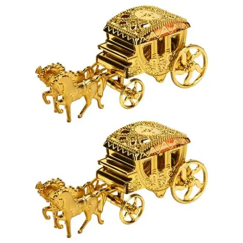 Produktbild: MAGICLULU 2 Stück Kutschen Geschenkbox Goldfarben Befüllbare Kutschen Geschenkboxen Für Hochzeitsfeier