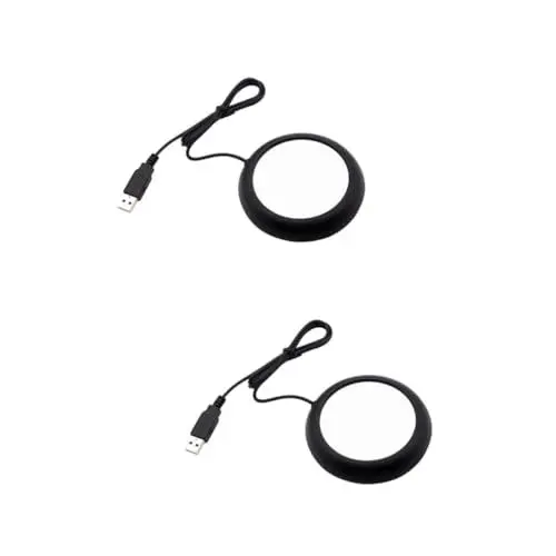 Produktbild: MAGICLULU 2 Stück USB Tassenwärmer Desktop Getränkewärmer Heißer Kakaowärmer Edelstahl Tassenwärmer Kreativer Tassenwärmer Büro Tassenwärmer Teewärmer Getränke Kaffeetasse