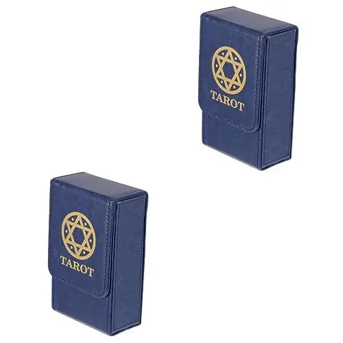 Produktbild: MAGICLULU 2st Aufbewahrungskiste Lagerregale Tarot-fall Tarotkartenhalter Spielkartenhalter Tarot-aufbewahrungsbox Tarot-kanister Tarot-halter Spielkarten-organizer Klipp Pu Rechteck