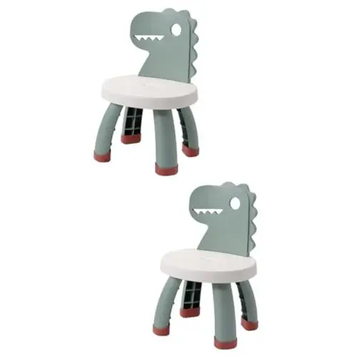 Produktbild: MAGICLULU 2st Kinderstuhl Kleinkindstuhl Mit Rückenlehne Hocker Mit Rückenlehne Kinderstühle Vorschulstühle Für Das Klassenzimmer Kinderhocker Baby Bodenmatte PVC Plastik Stuhl Karikatur