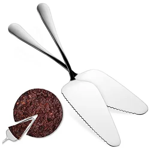 Produktbild: MAGICLULU 2st Kuchen Spachtel Tortenheber Aus Metall Tortenretter Kuchenlöser Tortenschieber Pizza Steel Kuchenbehälter Profiwerkzeuge Pizzawender Holzgriff Rostfreier Stahl Kochspatel