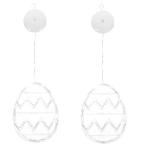 Produktbild: MAGICLULU 2st Osterei-saugnapflampe Ostereierlampe Mit Saugnapf -schaufensterlampe Osterdekorationen Im Innenbereich Osteranhänger -haustürlampe Drinnen Plastik Lieferungen Rosa