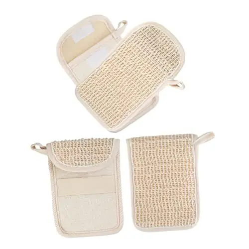 Produktbild: MAGICLULU 2st Seifenbeutel Seifenschaumnetz Luffa-Tasche Beutel Für Seifenwäscher Blasenschaumnetz Taschen Mit Kordelzug Schäumende Netze Zur Gesichtsreinigung Bettwäsche Aus Baumwolle Beige