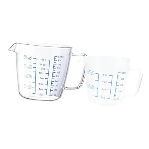 Produktbild: MAGICLULU 2st Tassenglas Abmessen Soßenkrug Haushalt Graduierte Tasse Milchmessbecher Mischbecher Milch Pitcher Messbecher Backzubehör Messbecher Aus Glas Kaffeetasse Kind Verdicken Ei