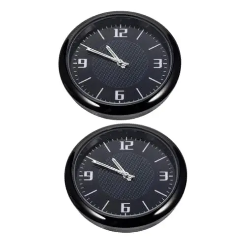 Produktbild: MAGICLULU 2stücke Selbstklebende Analoge Auto-uhr Für Armaturenbrett Ventiluhr Mit Quarzmechanismus Für Präzise Zeitmessung Schwarz Für Fahrzeug-innendekoration