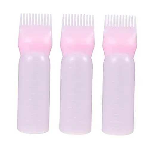 Produktbild: MAGICLULU 3St Abgestufte Trockenreinigungsflasche haarfarbe set auftrageflasche für haarfarbe Haarölen mit Kammapplikator Friseur Flasche Kämme Haarfärbemittel Haarapplikatorflaschen gezahnt