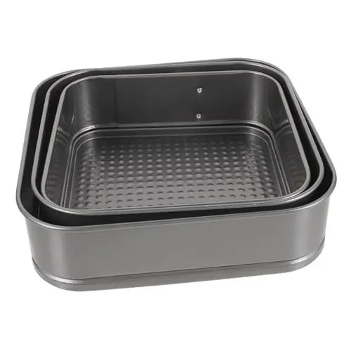 Produktbild: MAGICLULU Quadratisches Kuchenform-set Buckle Antihaftbeschichtete Backbleche Wabenkuchenformen Aus Karbonstahl für Mehrere Anlässe