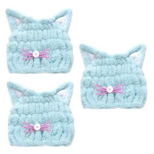 Produktbild: MAGICLULU 3St Haartrockenhaube Haarduschhaube Mikrofasertücher für das Haar Duschhauben handtücher Badezimmerzubehör Bademütze schnelltrocknend absorbierende Kappe trockene Haarkappe