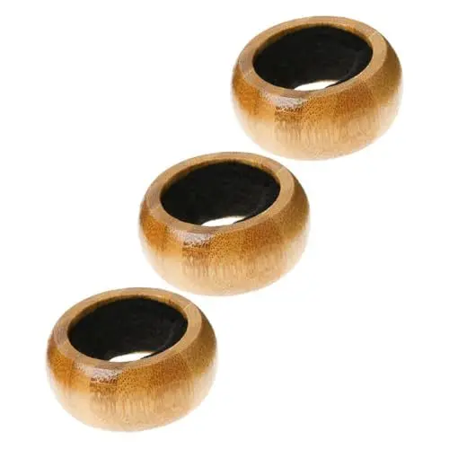 Produktbild: MAGICLULU 3St Speisekammer Flaschentropfkragen Weingläser Bar Stopper Halter Gestell Tropfsicherer Flaschenring Wein-Überlaufring schlanke Tropfringe Flaschenhalsringe Weintropfen Bambus